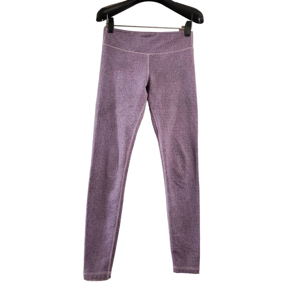 Ivivva Lululemon Rhythmic Tights Leggings Girls Size 12 Pink Purple Pixel Knit